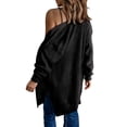 thumbnail image 3 of DHFJKG Women Knitted Cardigan Longline Solid Color Open Front Sweater Wrap Draped Outerwear Soft Loose Fit Leisure Coat, 3 of 6