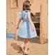 thumbnail image 4 of Vestido Arshiner 3T azul con mangas con volantes y espalda sin espalda para niños pequeños, 4 of 8