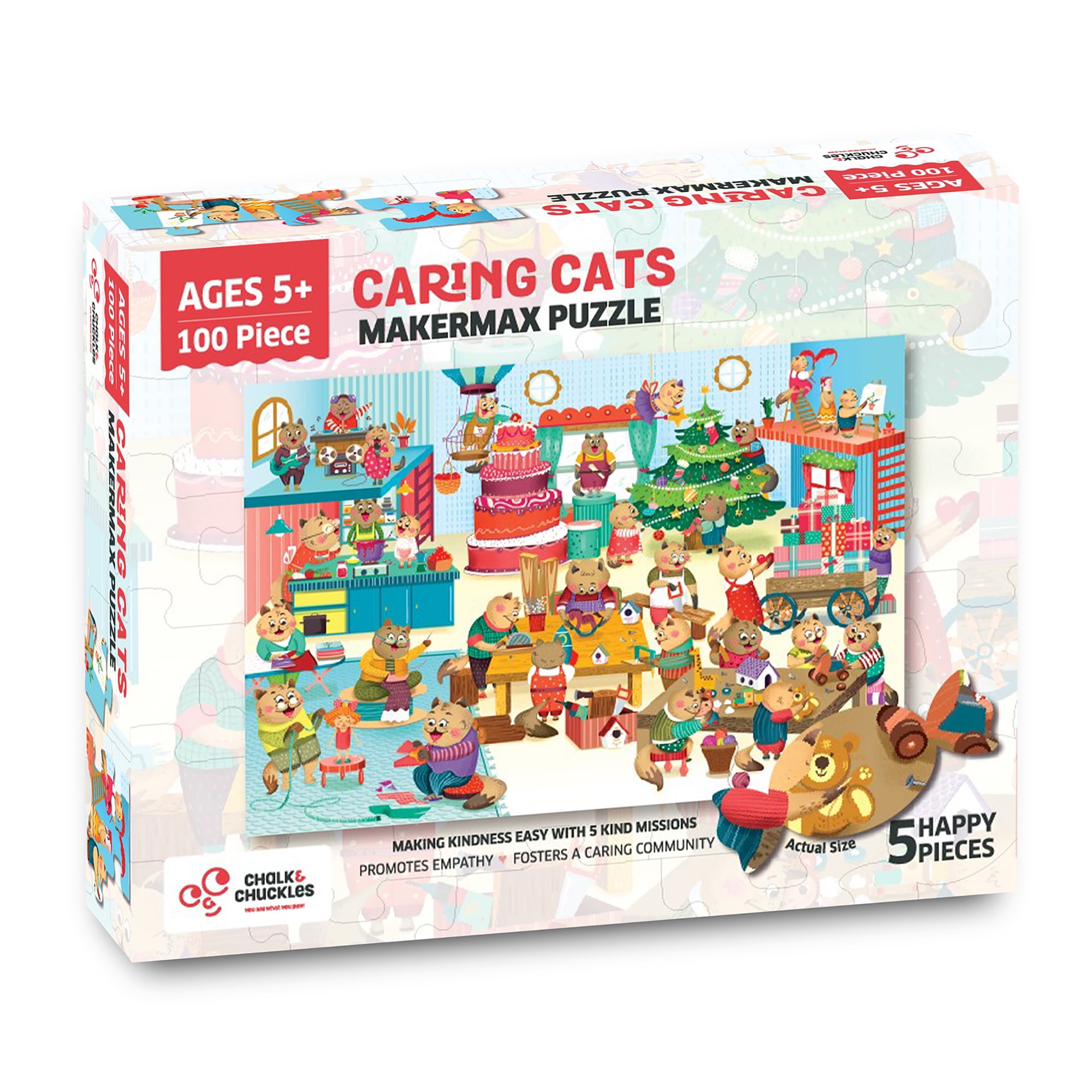 Chalk & Chuckles Makermax 100pc Kind & Caring Cat Puzzle