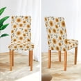 thumbnail image 3 of Yayeee 4 Pack Dining Chair Covers Stretch Parson Chairs Slipcovers Seat Protector, Beige Sunflower Pattern, 3 of 6