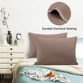 thumbnail image 6 of REGALWOVEN Set of 2 Cotton Pillowcases with Zipper Closure Coffee Color Queen(20"x30"), 6 of 7