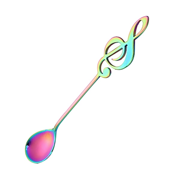 JGJJUGN Music Stainless Steel Spoon, Dessert Spoon, Teaspoon, Mixing Spoon, Durable Kitchen Utensil for Coffee, Tea, Soup, Ice Cream, and Pudding, Perfect for Home and Dining