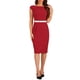 thumbnail image 1 of Vestido de oficina INSPIRE CHIC para mujer, con mangas cortas, ceñido a la cintura, elegante y tipo sheath, color rojo, 1 of 6