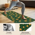 thumbnail image 4 of Dark Green Star Sun Pattern Hot Yoga Mat Towel Non Slip for Hot Yoga - Quick-Drying Yoga Mat Cover with 4 Corner Pockets with Travel Bag - Hot Yoga Towel Non Slip 74"x26", 4 of 6