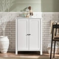 thumbnail image 3 of Giantex Bathroom Floor Cabinet, Freestanding Side Storage Cabinet with Double Doors and Adjustable Shelves, 23.5 x 12 x 31.5 inches (White), 3 of 8