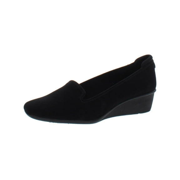 Anne Klein Womens AK Winnefred Slip On Round Toe Wedge Heels