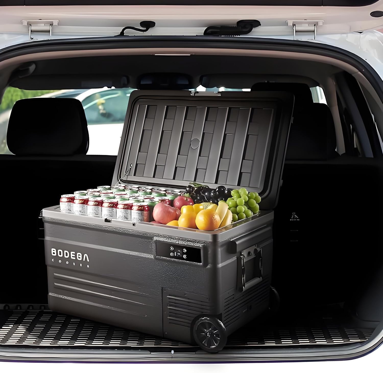 BODEGA 12 Volt Car Refrigerator 80 Quarts Portable Fridge 75L RV Freezer Single Zone,with APP Control,-4℉-68℉ Car Cooler,12/24V DC & 100-240V AC for Travel, Camping,Outdoor,Truck,SUV