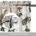 thumbnail image 6 of White Blanc Valance Curtain for Windows Watercolor Flower Floral Plants Barn Gate Farmhouse Rod Pocket Curtain Valances Short Window Treatments for Kitchen Bathroom Laundry Basement 60 x 18 Inch, 6 of 9
