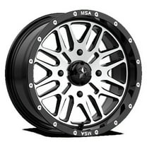 MSA Offroad Wheels Aluminum Rim M38 BRUTE 14X7in Gloss Black Machined Finish, M38-04756