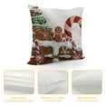 thumbnail image 4 of Qinduosi Christmas Throw Pillow Cushion Cover, with Cream Cartoon Snowflakes , Decorative Square Accent Pillow Case, , White Brown Vermilion, 4 of 5