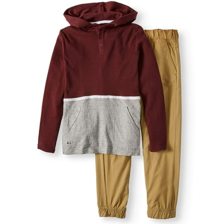 Thermal Hoodie and Twill Jogger Pant, 2-Piece Set (Big Boys)