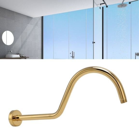 Heavy,Duty Shower Arm Extension, Stainless Steel, Brushed Gold, Fits Standard Shower Heads, Leak Proof