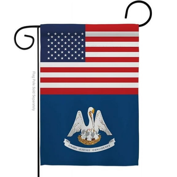 Americana Home & Garden G142769-BO 13 x 18.5 in. USA Louisiana American State Vertical Garden Flag with Double-Sided House Decoration Banner Yard Gift