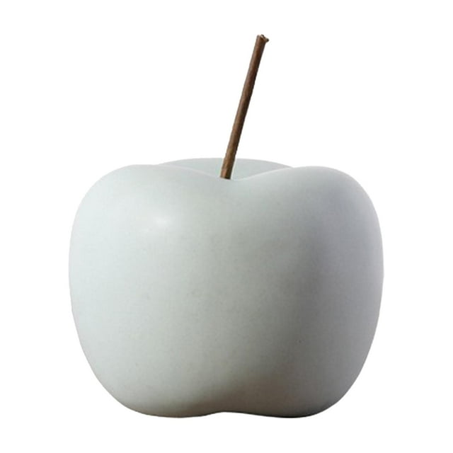 Figura de manzana de cerámica nórdica, escultura creativa de fruta para la decoración del porche del hogar. Azul