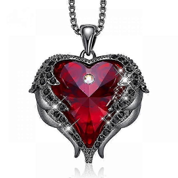 2026 XYC Angel Wing Love Heart Necklaces for Women, Silver Tone Pendant Necklace Jewelry Gifts for Women Valentine's/Mother's Day, Anniversary, Birthd