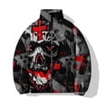 thumbnail image 5 of Ropa informal de invierno de algodón cálido, abrigos para hombre, estampado de calavera gótica, chaqueta holgada de algodón para hombre, 5 of 5