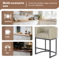 thumbnail image 6 of ClinQ 26" Counter Height Bar Stools Set of 4, PU Leather Barrel Bar Chairs with Back and Arms for Kitchen Island, Gray, 6 of 13