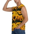 thumbnail image 3 of Bixox Men's Flower Bush Sunflower Printed Shirt Sleeveless Fitness Tank Top-Small, 3 of 7