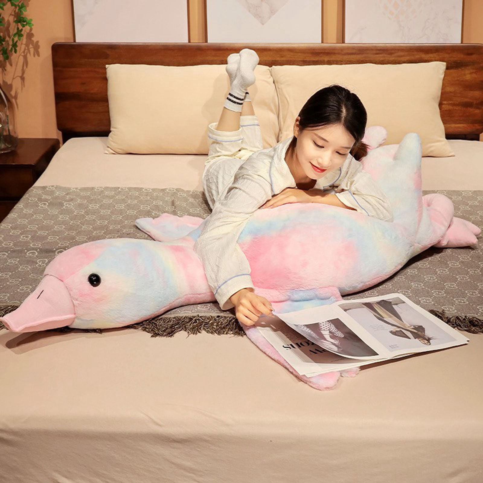 Sruoe Stuffed Animals, Easter Gifts for Kids, Goose Stuffed Animal, Large Stuffed Animal，Soft Goose Plush, Plush Toys Easter Gifts Toys Gifts Cute Pink Stuffed Animals, Plush Dolls Girls Boys