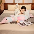 thumbnail image 5 of Extra Soft Goose Plush Hugging Pillow - Round Belly Stuffed Animal Cushion, Mothers Day Gift Birthday, Cozy Holiday Cuddle Companion, Soft Winter Home Accent & Durable Sofa/Bed Decor, Pink, 63in, 5 of 8