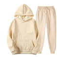 thumbnail image 1 of 2 PC Sweatsuit Set Men Women Oversized Long Sleeve Hoodie Pullover Sweatshirt Tracksuit Jogger Sweatpants, 1 of 4
