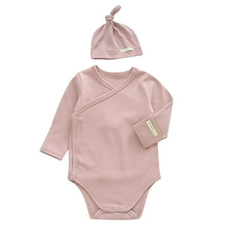 

MIASHUI Unisex Baby Long Sleeve Bodysuits One-Piece Cotton Triangle Crawl Suit for Baby Boys and Girls Toddler Side Buckle Strap Jumpsuit Pink 6-12 Months