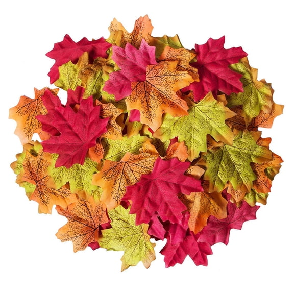 RENACLIPY 600Pcs Artificial Maple Leaves Silk Home Decor Assorted Colors Stylish Fall Decoration