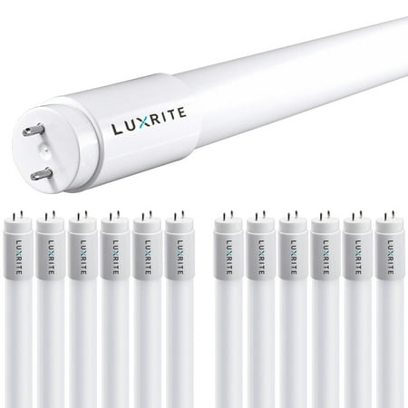

Luxrite 4FT T8 LED Tube Light 13W=32W 3000K Soft White Single-End or Double-End Powered F32T8 12-Pack