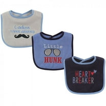 Luvable Friends Baby Boy Cotton Drooler Bibs with Fiber Filling 3pk, Hunk, One Size
