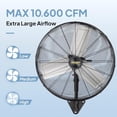 thumbnail image 2 of PEXMOR 30" Wall Mounted Fan, 10600 CFM High Velocity Industrial Fan with Controller, 70° Angle Oscillating for Warehouse, Workshop, Gym, 2 Pack, 2 of 14