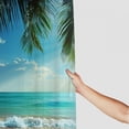 thumbnail image 3 of Orinice  Ocean Shower Curtain, Palms Tropical Island Summer Beach Foamy Sea Water Maldives Idyllic Photography, Cloth Fabric Bathroom Decor Set with Hooks,  60x72, 3 of 7