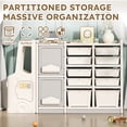 thumbnail image 2 of Multilayer Storage Cabinet Children Floor Shelf Toy Building Blocks Picture Book Clutter Storage Organizer for Bedroom Playroom Grey, 2 of 7