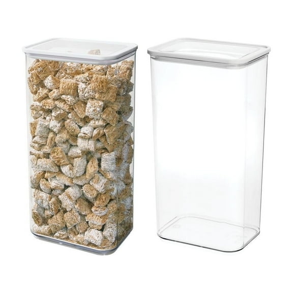 iDesign RPET Airtight Canister 18.2 cups Clear/ White / Peel N Place