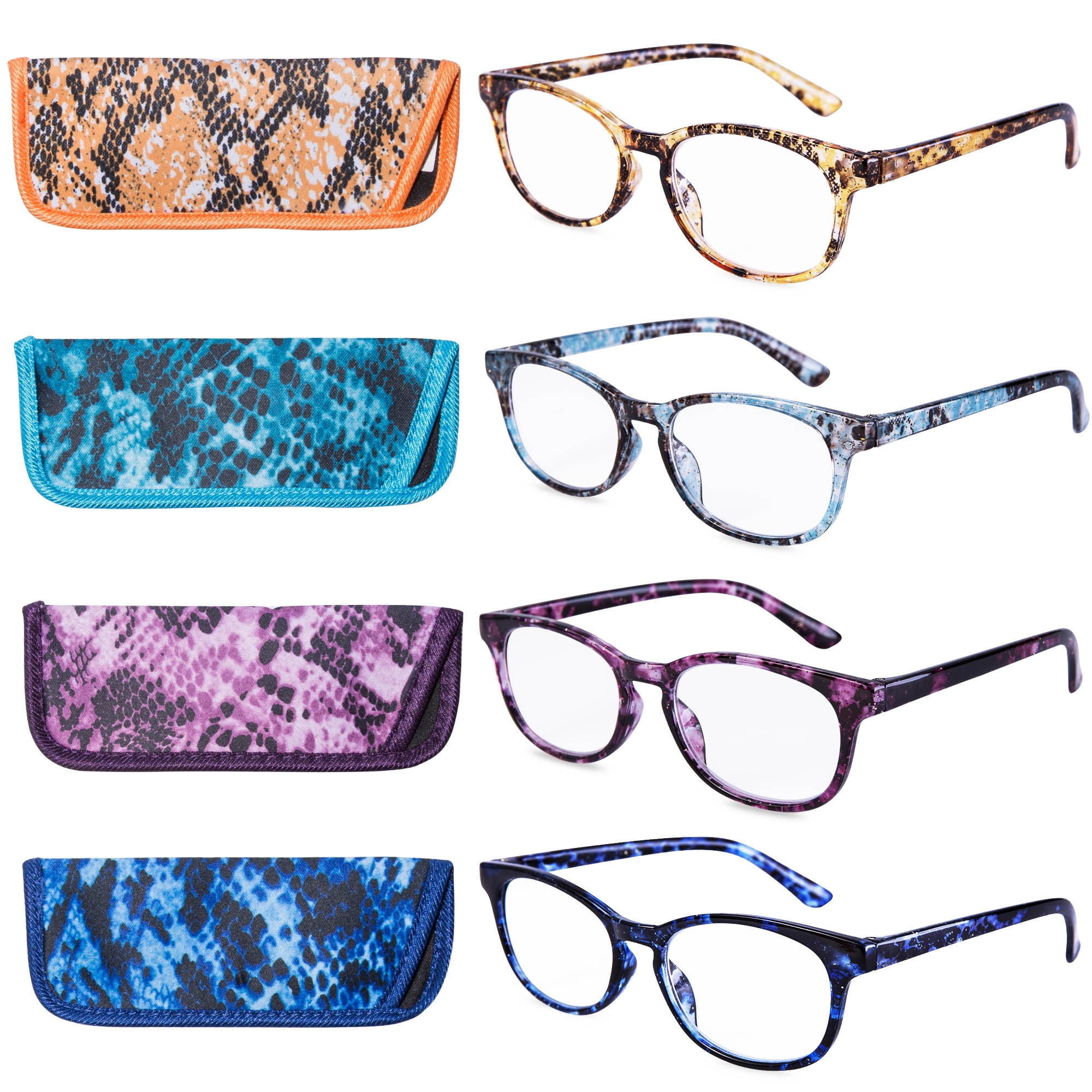 EYEGUARD Reading Glasses 4 Pack Quality Fashion colorful Readers for women +3.50