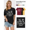 thumbnail image 3 of ZXSXSY Women's Graphic Tee TALE AS OLD AS TIME Letter Printed Crew Neck Short Sleeve T-Shirts, 3 of 6