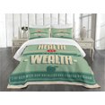thumbnail image 3 of Ambesonne Fitness Quilted Bedspread Set 3 Pcs, Vintage Inspirational, King Size, Pale Orange Pale Green, 3 of 5