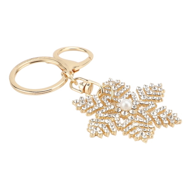 Keychake De Copo De Nieve De Imitación Exquisita Pearl Pearl Para Llaves De Bolsos Livianos Y Portátiles De Materiales Premium