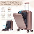 thumbnail image 3 of 2-Piece ABS Hardshell Luggage Set with Front Opening & Combination Lock, 14" Cosmetic Case & 20" Carry On Spinner Wheel Suitcase, Champagne, 3 of 27