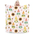 thumbnail image 6 of LNWH Cartoon Sunflower Cute Elf Pattern Throw Blanket, Fluffy Soft Cozy Bed Flange Plush Blankets, 40"x30", 6 of 8