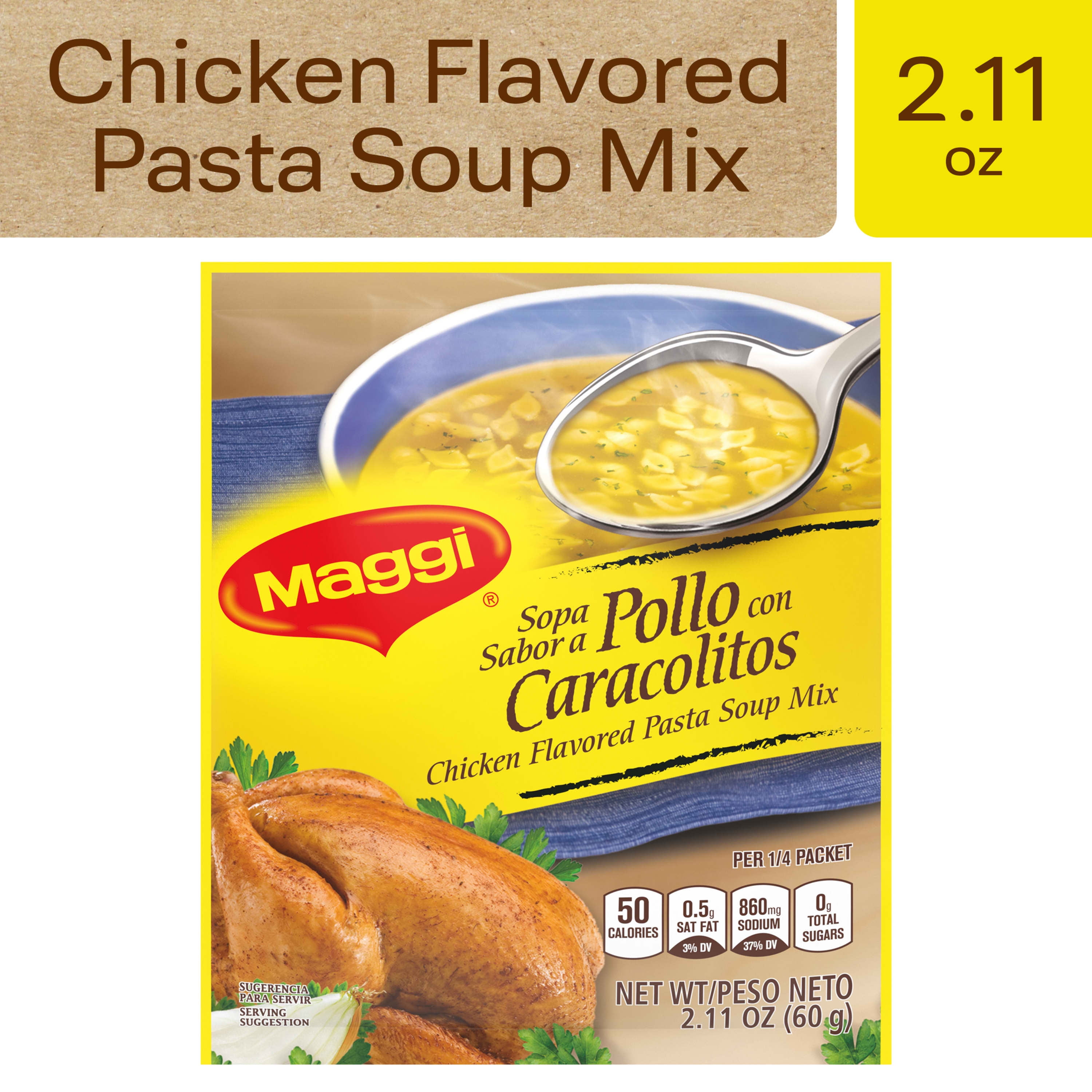 Maggi 50 Calories Chicken Flavored Pasta Soup Mix, 2.11 oz