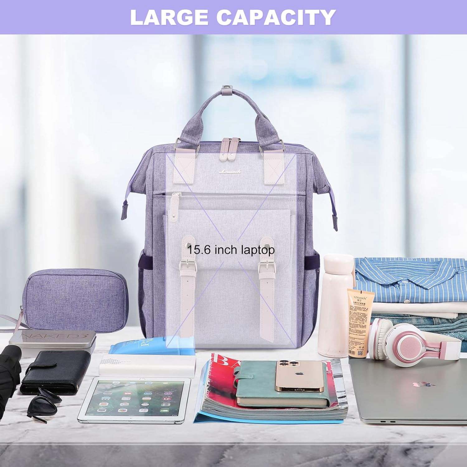Lovevook Laptop Backpack for Women 15.6",Cute Work Travel Commuter Daypack,Nurse Doctor Teacher Backpack Purses College Computer Bookbag