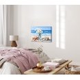 thumbnail image 3 of Blue Ocean Beach Bathroom Canvas Wall Art,Daisy Seascape Wall Art,Coastal Floral Decor, Seaside Seashell Painting Print Artwork for Living Room Bedroom Restroom,Framed (12"X16"inch), 3 of 6