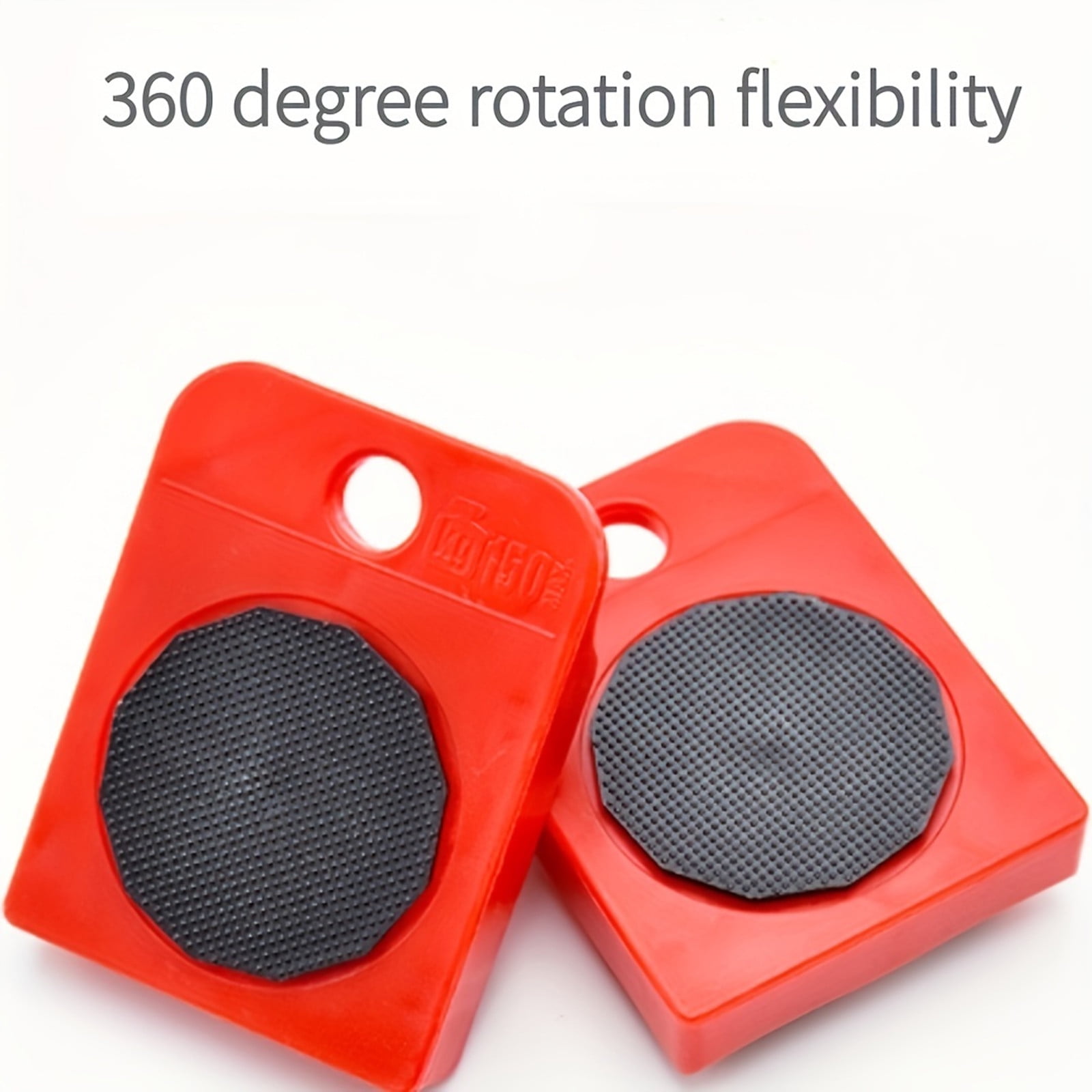 Furniture Moving Tool, Heavy Object Mover with 4 Casters and 1 Pry Bar, Red, for Moving Sofas Beds Refrigerators - Heavy Duty Furniture Lifter with Universal Wheels, for Home Office Warehouse - 1 Set