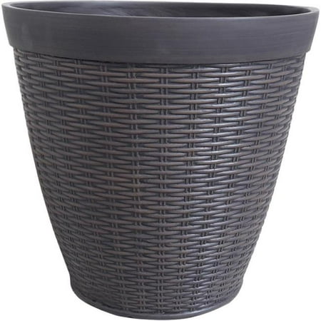 Southern Patio HDR-054764 Round Jamaica Wicker Planter , Brown - 15 in ...