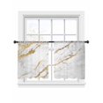 thumbnail image 2 of Sheer Curtain Panels White Gold Marble Rod Pocket Voile Window Curtains Modern Marble Window Treatments Ligh Filtering Privacy Curtain Drapes for Bedroom Living Room 2 Panel Set 54 Inch Length, 2 of 9