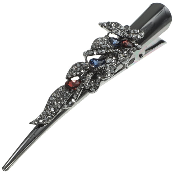 Pinza para el pelo de cristal con forma de cocodrilo Pinzas decorativas para el pelo Pasador para el pelo con pinza de cristal con forma de cocodrilo