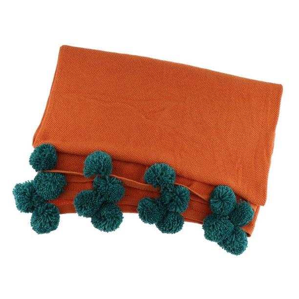 suaves reversibles lanza una cálida manta de suéter de ganchillo para viaja naranja Yotijar Mantas de cubierta de sofá para el hogar