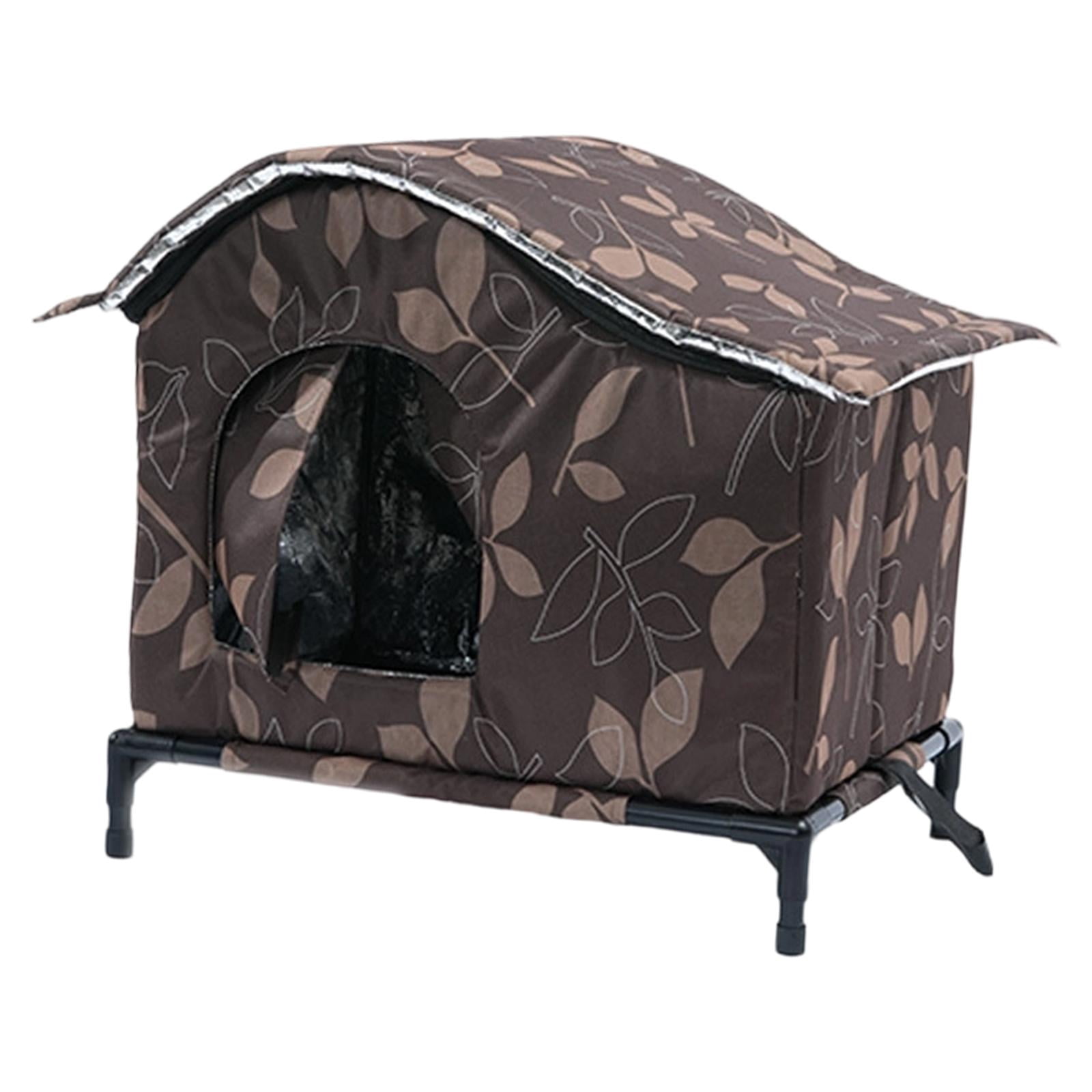 Bothyi Outdoor Cat Enclosure Waterproof Insulated Oxford Cloth Pet House with Windproof 45cmx35cmx38cm
