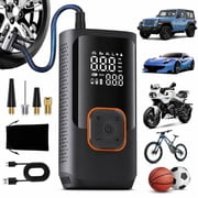 ABSOKE Tire Inflator Portable Air Compressor, 150PSI Cordless Air Pump with Digital Pressure Gauge, LED Light & Auto Shut-Off for Car Motorcycle Bicycle Balls