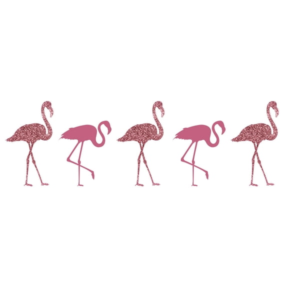 Easy To Apply Multicolored Art 7" x 20" A Flamboyance Of Flamingos Home Living Room Decoration Group Of Bird Animals Design Removable Bedroom Wall Decal Sticker